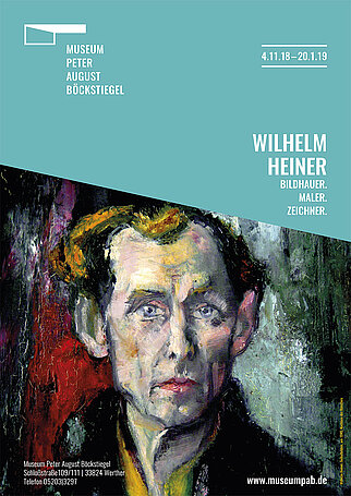 Ausstellungsplakat zu „Wilhelm Heiner. Bildhauer. Maler. Zeichner“